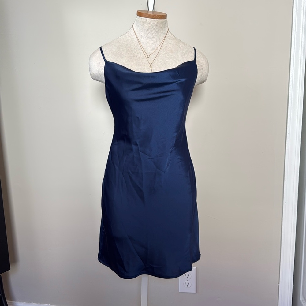 URBAN OUTFITTERS Elegant Navy Blue Slip Dress NWT Never Worn
